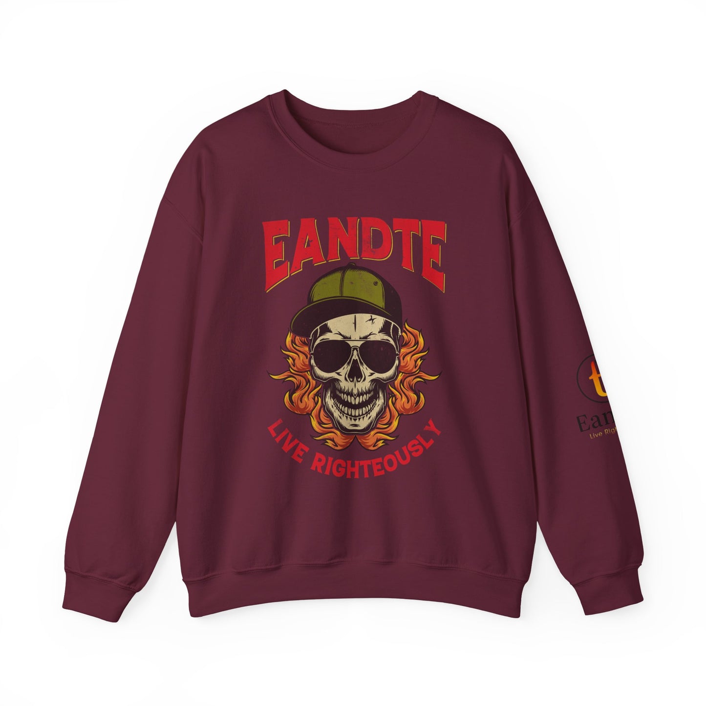 Copy of Skull Graphic Sweatshirt - Live Righteously Crewneck, Unisex Pullover, Casual Streetwear, Gift for Hip Hop Fans, Everyday Comfort