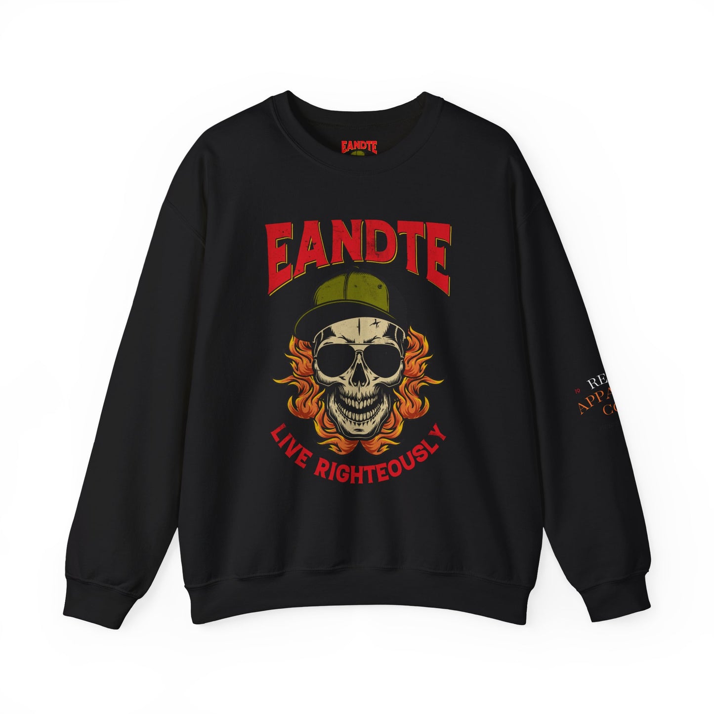 Copy of Skull Graphic Sweatshirt - Live Righteously Crewneck, Unisex Pullover, Casual Streetwear, Gift for Hip Hop Fans, Everyday Comfort
