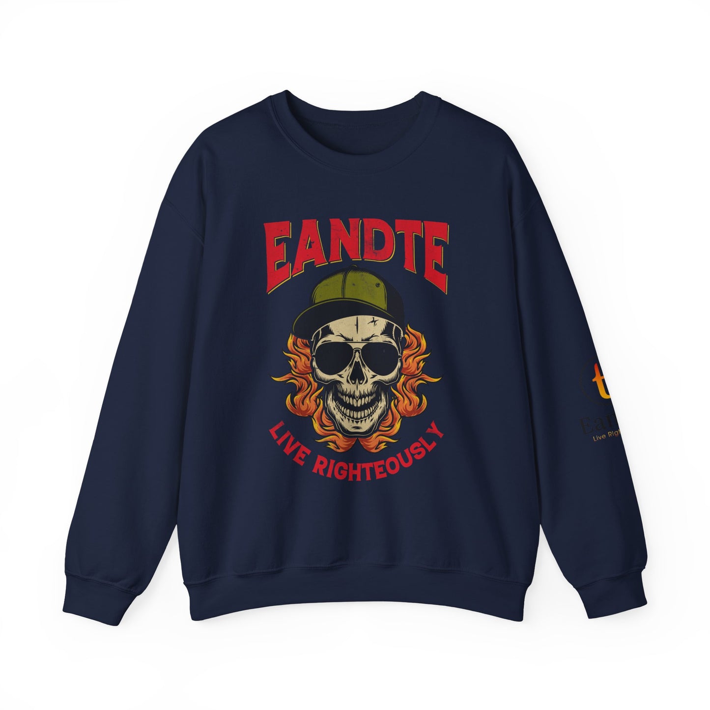 Copy of Skull Graphic Sweatshirt - Live Righteously Crewneck, Unisex Pullover, Casual Streetwear, Gift for Hip Hop Fans, Everyday Comfort