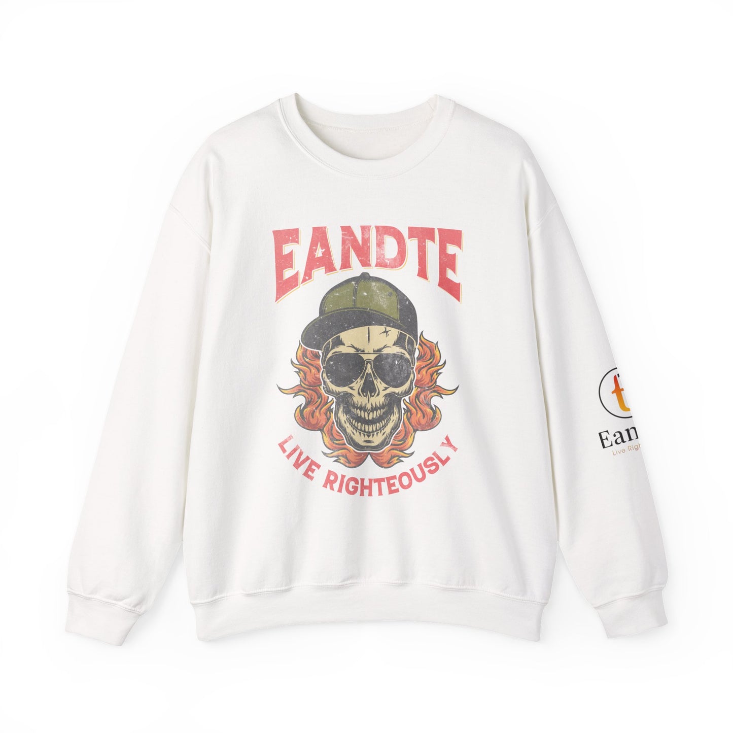 Copy of Skull Graphic Sweatshirt - Live Righteously Crewneck, Unisex Pullover, Casual Streetwear, Gift for Hip Hop Fans, Everyday Comfort