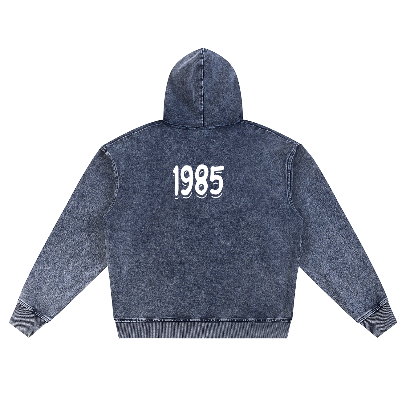 Snow Wash Oversized Zip-Up Hoodie