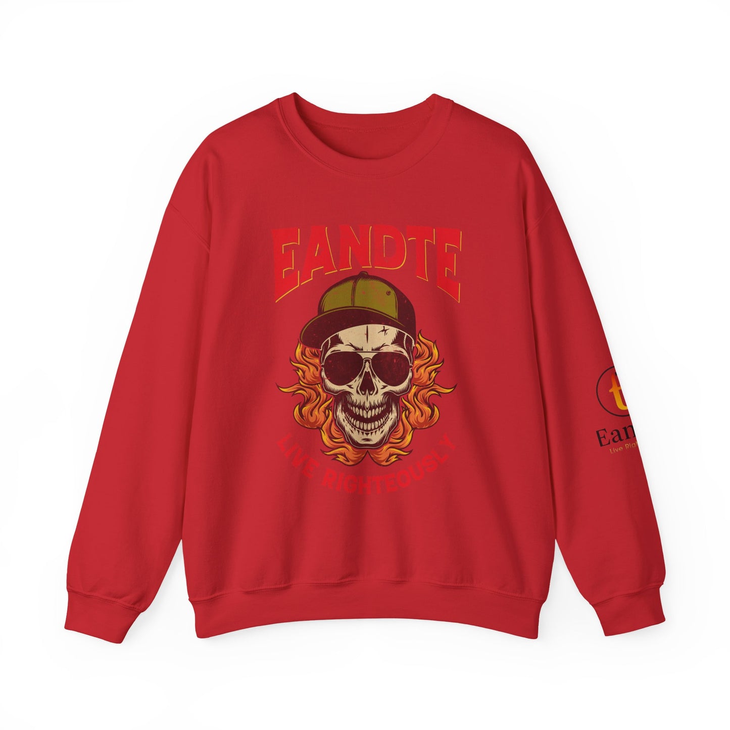 Copy of Skull Graphic Sweatshirt - Live Righteously Crewneck, Unisex Pullover, Casual Streetwear, Gift for Hip Hop Fans, Everyday Comfort