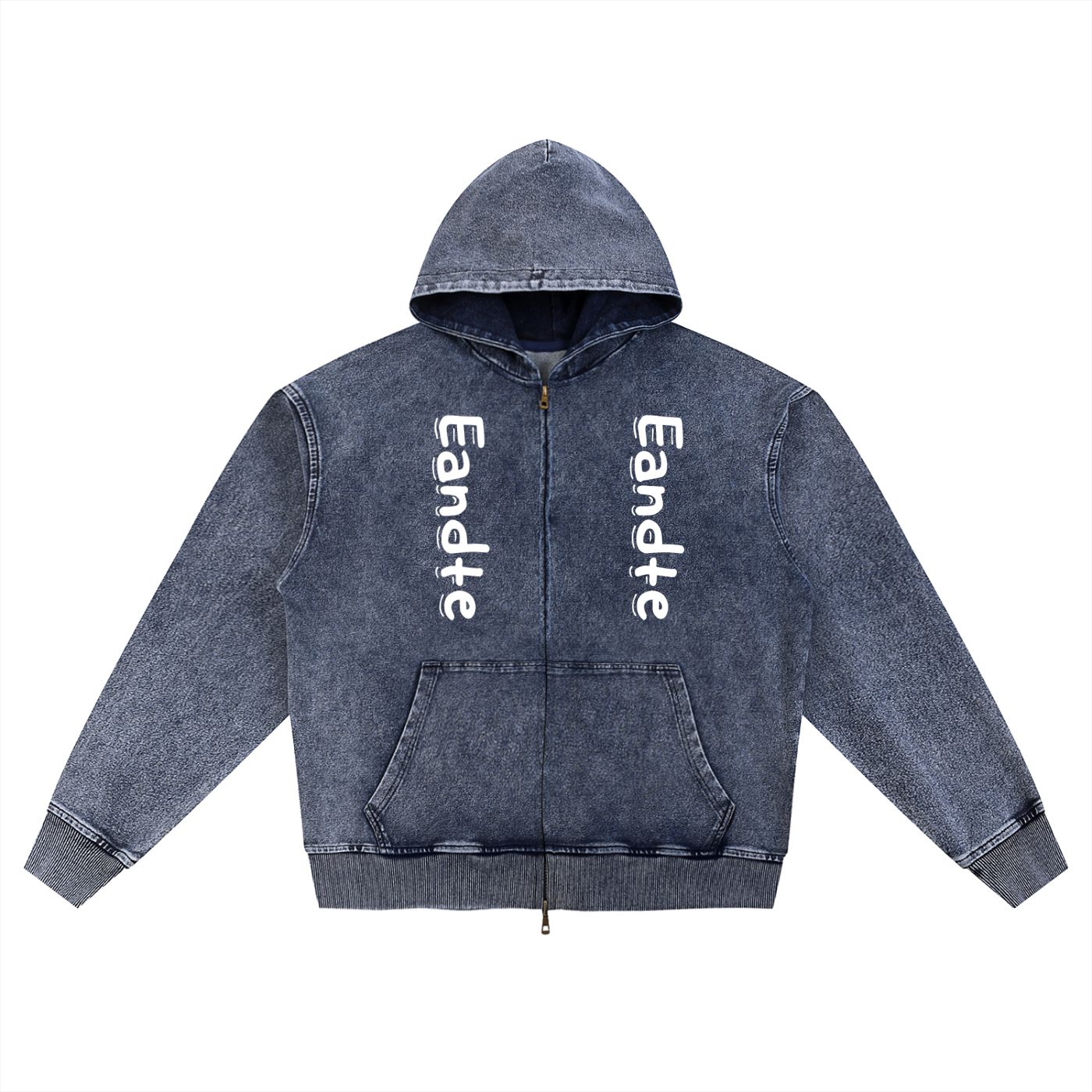 Snow Wash Oversized Zip-Up Hoodie