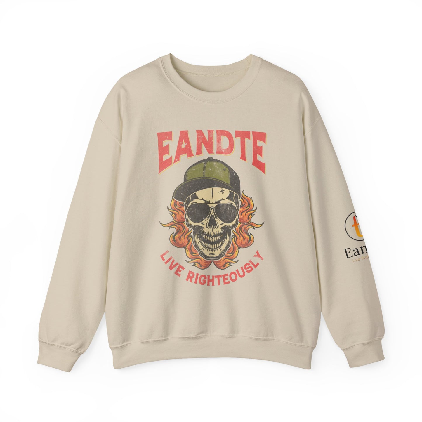 Copy of Skull Graphic Sweatshirt - Live Righteously Crewneck, Unisex Pullover, Casual Streetwear, Gift for Hip Hop Fans, Everyday Comfort