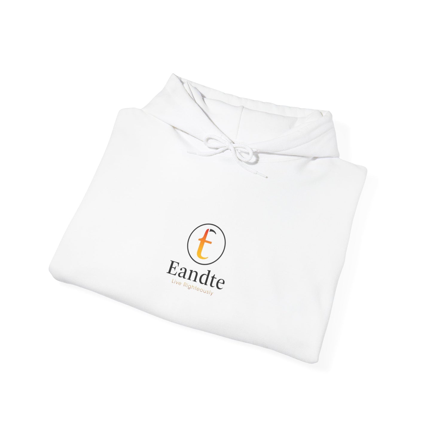 Righteously Logo Hoodie — Minimal Eandte Chest Design, Back 'RIGHTEOUSLY' Arch