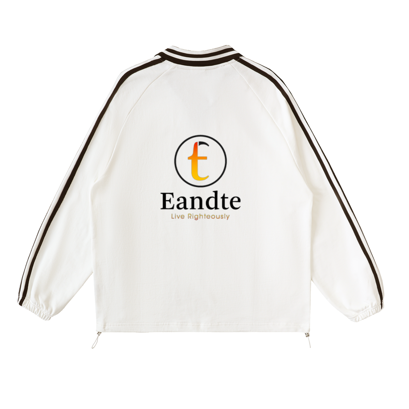 Contrast Striped Lapel Collar Sweatshirt