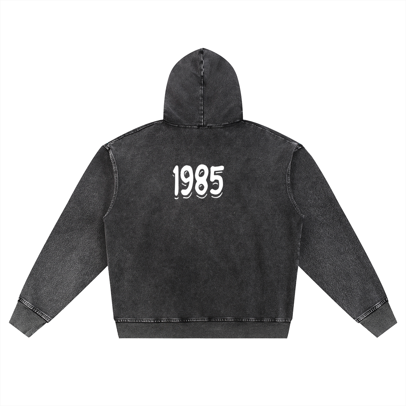 Snow Wash Oversized Zip-Up Hoodie