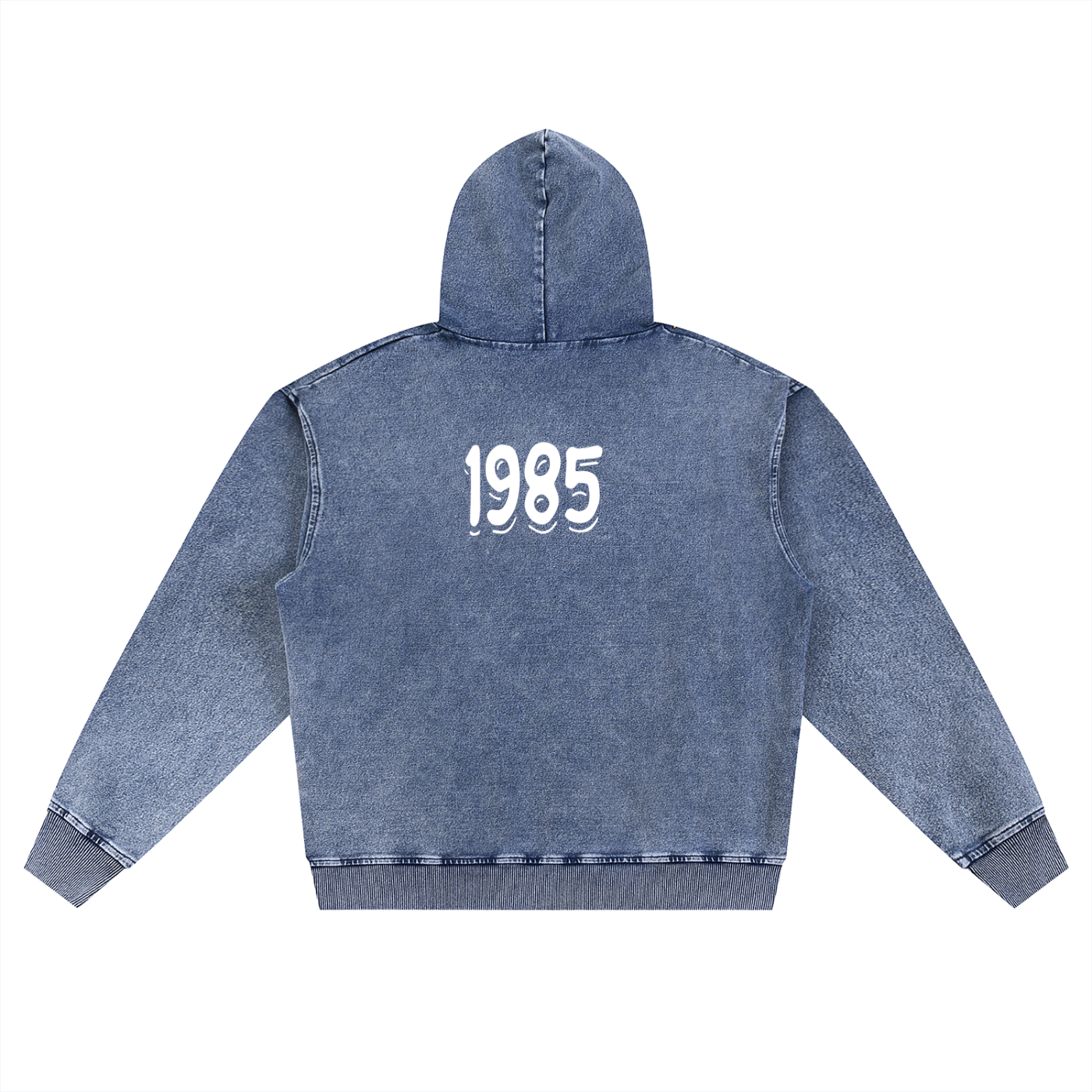Snow Wash Oversized Zip-Up Hoodie